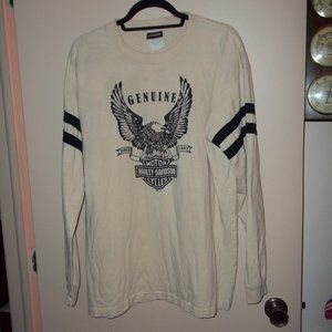 2007 Harley Davidson long sleeve cream shirt large